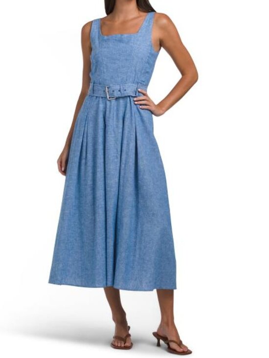 Karl Lagerfeld Dresses & Skirts - KARL LAGERFELD Linen Blend Belted Dress